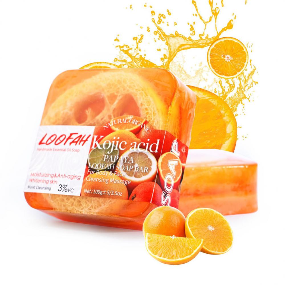 100G Axit Kojic Xà Phòng Xơ mướp Handmade Xà Phòng Tinh Dầu Dưỡng Ẩm Thực Vật Tự Nhiên Kiểm Soát Dầu Vệ Sinh Massage Chăm Sóc Cơ Thể & Mặt - Ảnh 2