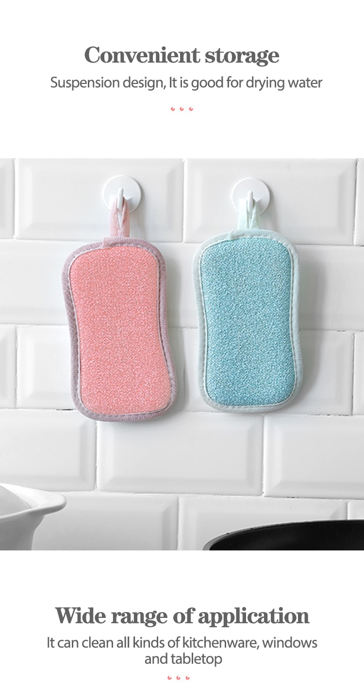 10/6/3Pcs Double Side Dishwashing Sponge Dish Washing Brush Pan Pot Dish Wash Sponges Bathroom Cleaning Household Kitchen Tools - Images 7