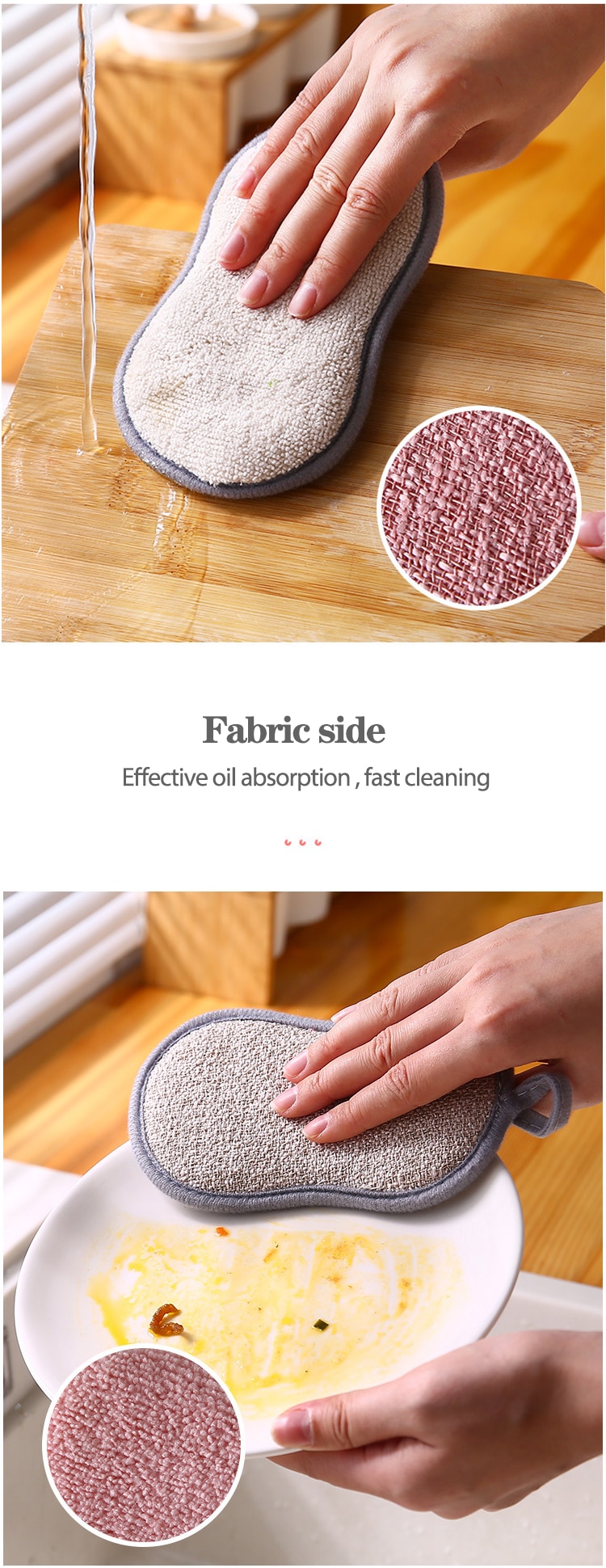 10/6/3Pcs Double Side Dishwashing Sponge Dish Washing Brush Pan Pot Dish Wash Sponges Bathroom Cleaning Household Kitchen Tools - Images 3