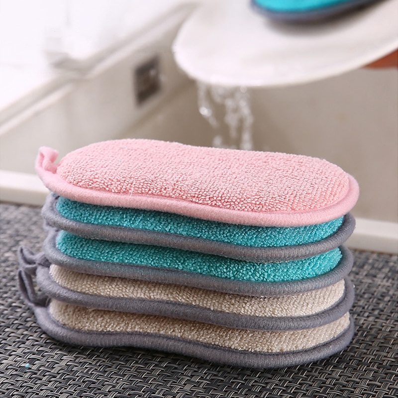 10/6/3Pcs Double Side Dishwashing Sponge Dish Washing Brush Pan Pot Dish Wash Sponges Bathroom Cleaning Household Kitchen Tools