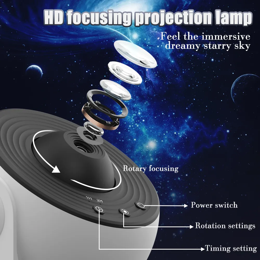 12 IN 1 Galaxy Star Projector LED Night Light Planetarium Starry Sky Projector Lamp for Bedroom Ceiling Room Decor Kids Gifts