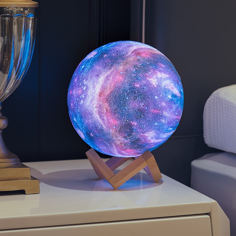 2022 Dropship 3D Print LED Galaxy Lamp Night Light Touch Remote Star Projector Moon Lamps For Home Decor Gift USB Charging - Images 11