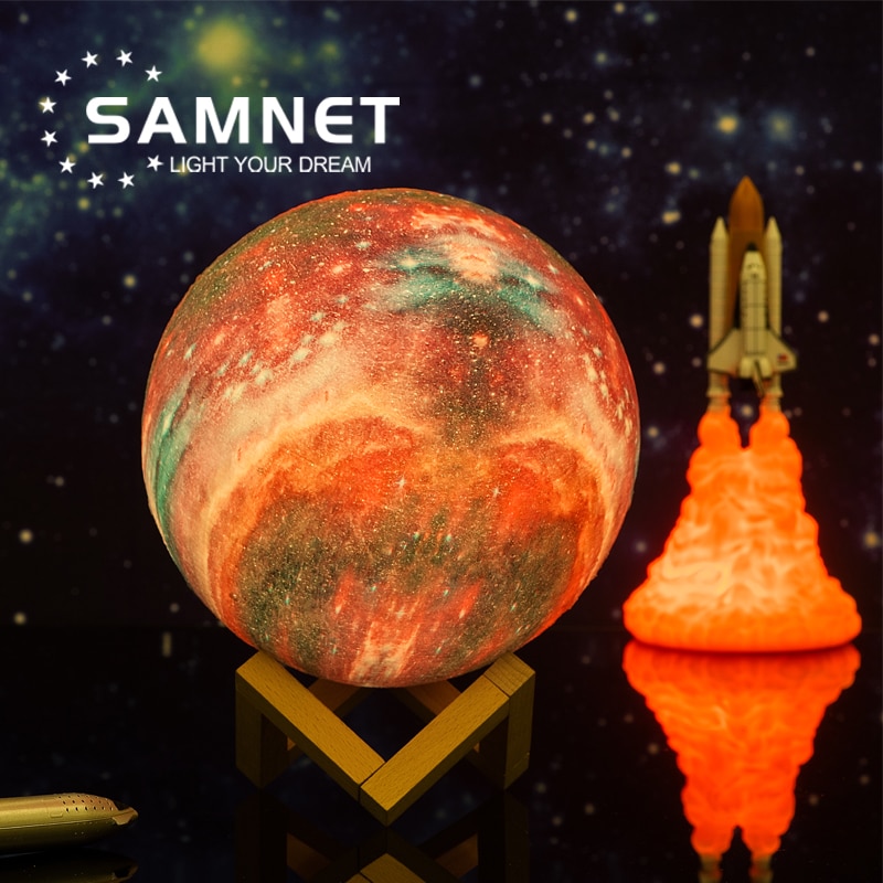 2022 Dropship 3D Print LED Galaxy Lamp Night Light Touch Remote Star Projector Moon Lamps For Home Decor Gift USB Charging