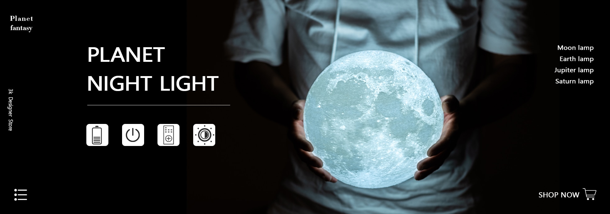 2022 Dropship 3D Print LED Galaxy Lamp Night Light Touch Remote Star Projector Moon Lamps For Home Decor Gift USB Charging - Images 4