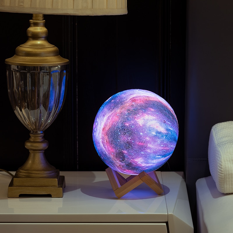 2022 Dropship 3D Print LED Galaxy Lamp Night Light Touch Remote Star Projector Moon Lamps For Home Decor Gift USB Charging - Images 12