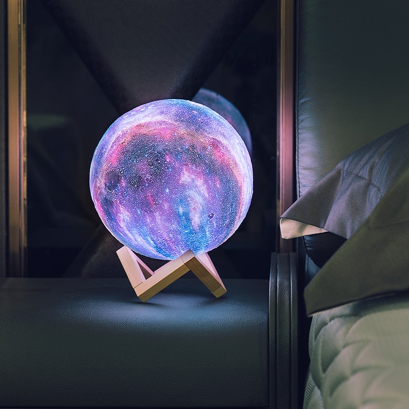 2022 Dropship 3D Print LED Galaxy Lamp Night Light Touch Remote Star Projector Moon Lamps For Home Decor Gift USB Charging - Images 13