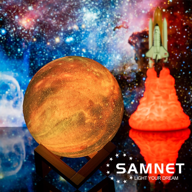 2022 Dropship 3D Print LED Galaxy Lamp Night Light Touch Remote Star Projector Moon Lamps For Home Decor Gift USB Charging