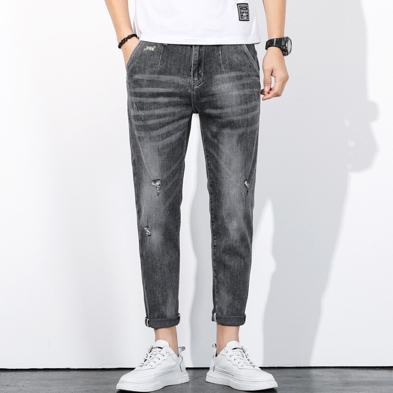 2022 New High Quality Mens Casual Cotton Long Pants Winter Autumn Male Jeans Clothing