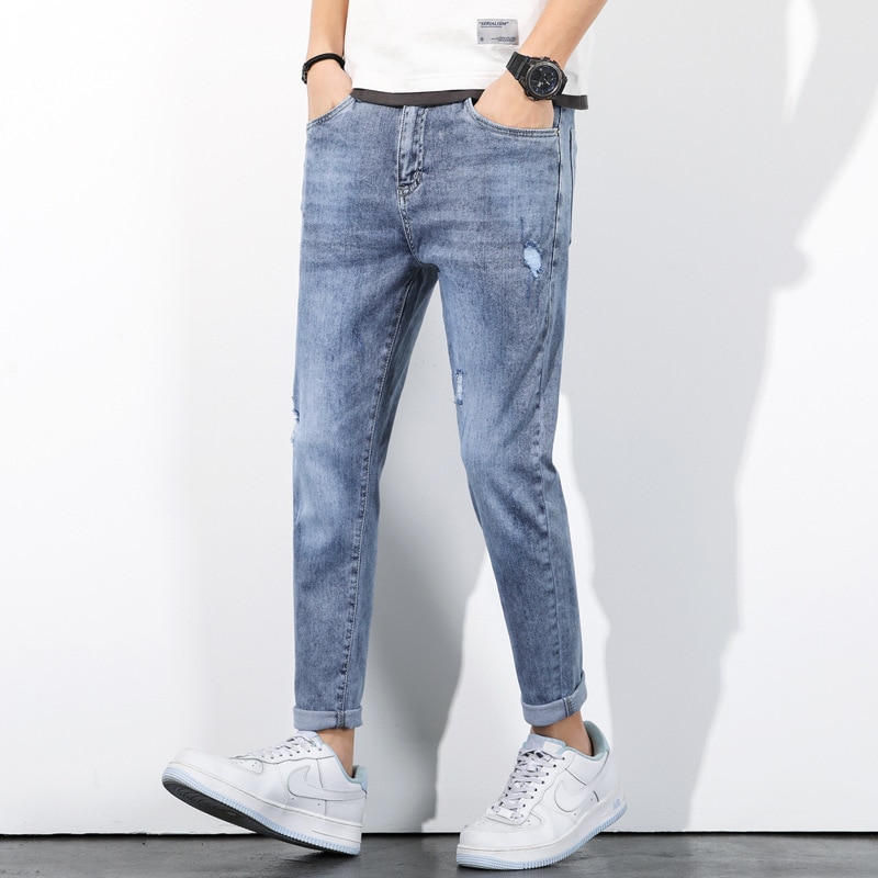 2022 New High Quality Mens Casual Cotton Long Pants Winter Autumn Male Jeans Clothing - Images 9