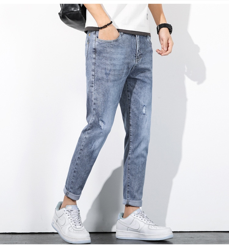 2022 New High Quality Mens Casual Cotton Long Pants Winter Autumn Male Jeans Clothing - Images 10