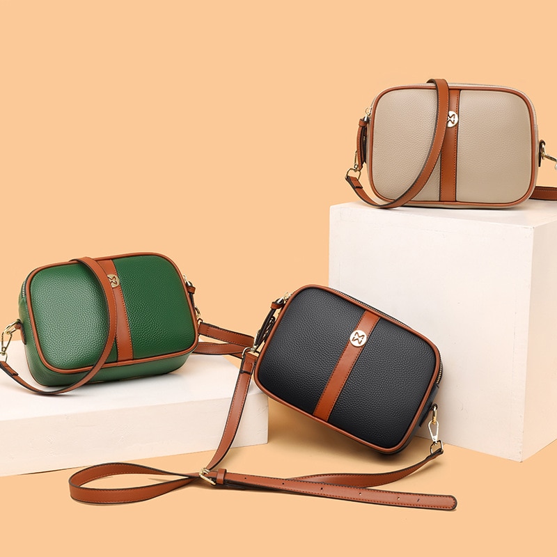 2023 Genuine Leather Women's Bag Simple Fashion Ladies Shoulder Messenger Bag Female Crossbody Bag Soft Leather Small Square Bag