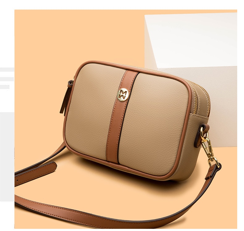 2023 Genuine Leather Women's Bag Simple Fashion Ladies Shoulder Messenger Bag Female Crossbody Bag Soft Leather Small Square Bag - Images 16