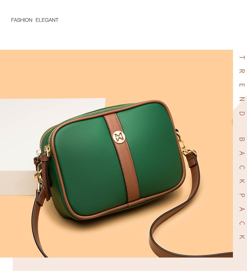 2023 Genuine Leather Women's Bag Simple Fashion Ladies Shoulder Messenger Bag Female Crossbody Bag Soft Leather Small Square Bag - Images 14