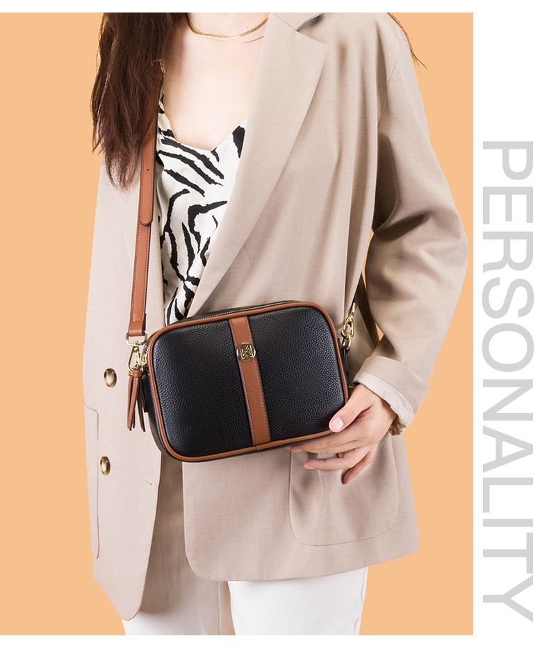 2023 Genuine Leather Women's Bag Simple Fashion Ladies Shoulder Messenger Bag Female Crossbody Bag Soft Leather Small Square Bag - Images 10