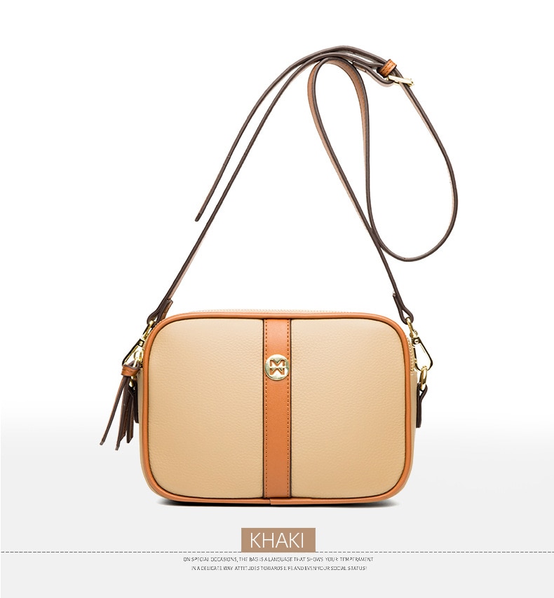 2023 Genuine Leather Women's Bag Simple Fashion Ladies Shoulder Messenger Bag Female Crossbody Bag Soft Leather Small Square Bag - Images 18