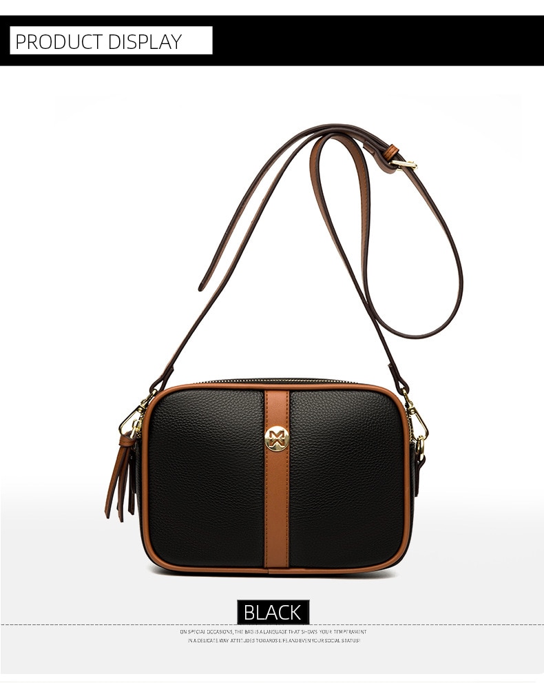 2023 Genuine Leather Women's Bag Simple Fashion Ladies Shoulder Messenger Bag Female Crossbody Bag Soft Leather Small Square Bag - Images 17