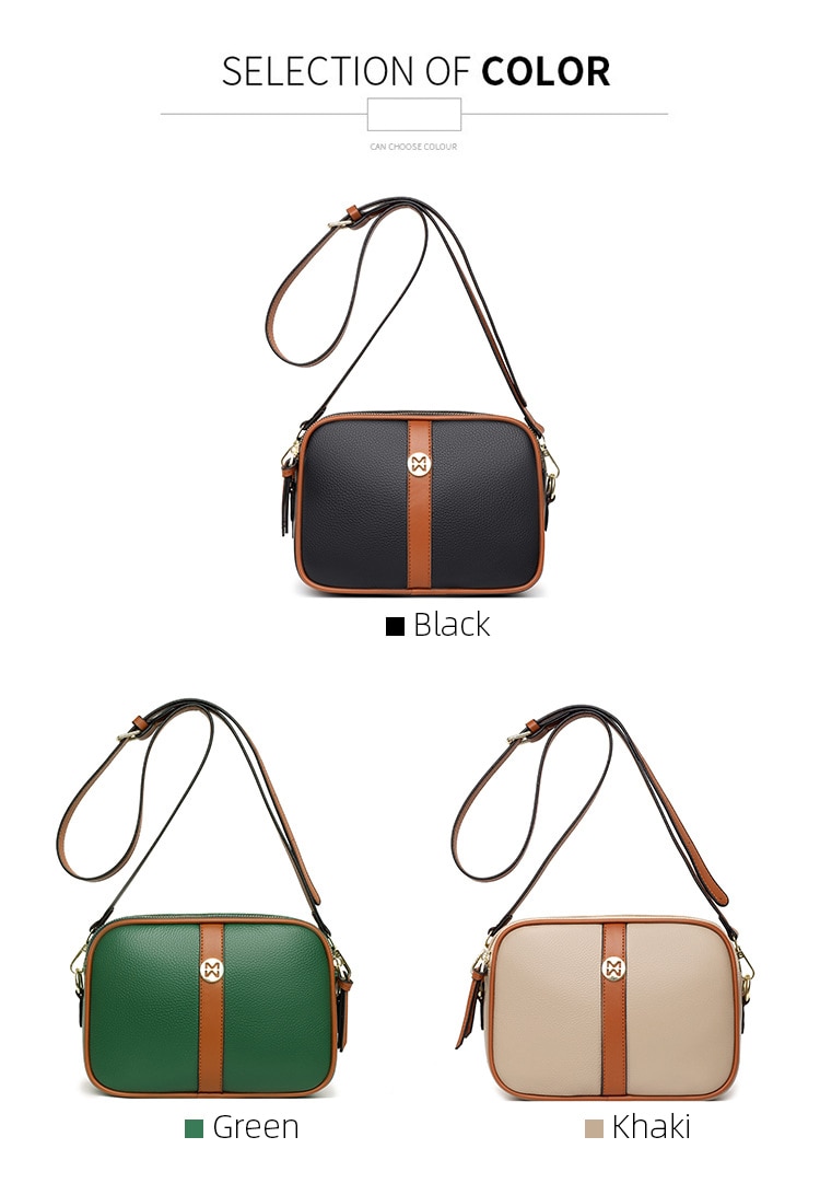 2023 Genuine Leather Women's Bag Simple Fashion Ladies Shoulder Messenger Bag Female Crossbody Bag Soft Leather Small Square Bag - Images 3