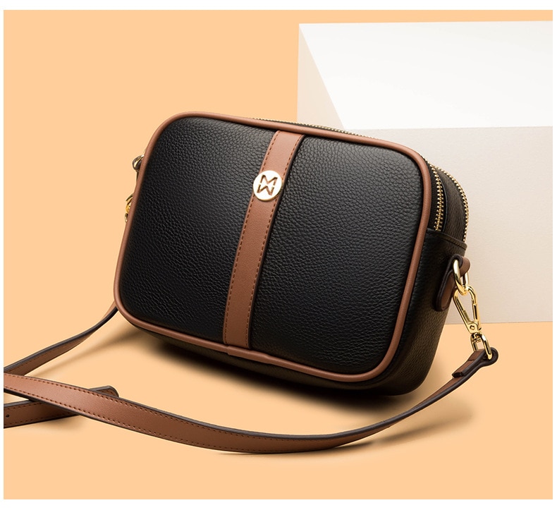 2023 Genuine Leather Women's Bag Simple Fashion Ladies Shoulder Messenger Bag Female Crossbody Bag Soft Leather Small Square Bag - Images 15