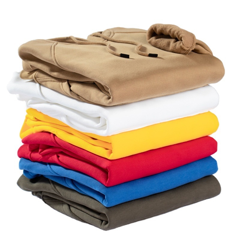 2023 새로운 느슨한 솔리드 컬러 남성 양털 운동복 특대 남성 긴팔 후드 티셔츠 사계절 남성 Streetwear