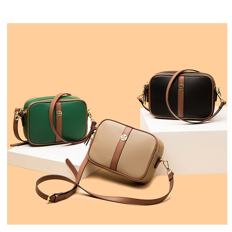 2023 정품 가죽 여성 가방 간단한 패션 숙녀 어깨 메신저 가방 여성 Crossbody 가방 부드러운 가죽 작은 사각형 가방 - imaget 13