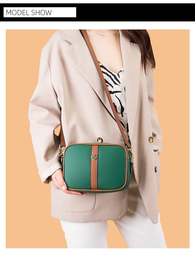 2023 정품 가죽 여성 가방 간단한 패션 숙녀 어깨 메신저 가방 여성 Crossbody 가방 부드러운 가죽 작은 사각형 가방 - imaget 9