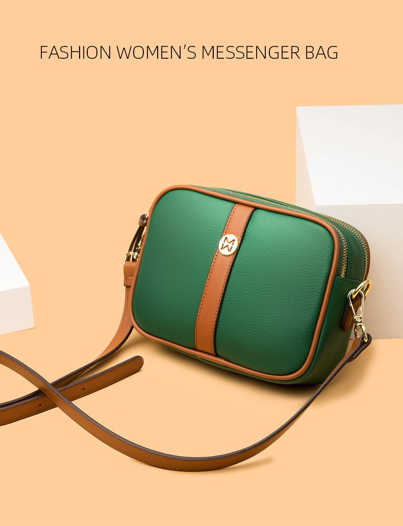 2023 정품 가죽 여성 가방 간단한 패션 숙녀 어깨 메신저 가방 여성 Crossbody 가방 부드러운 가죽 작은 사각형 가방 - imaget 4