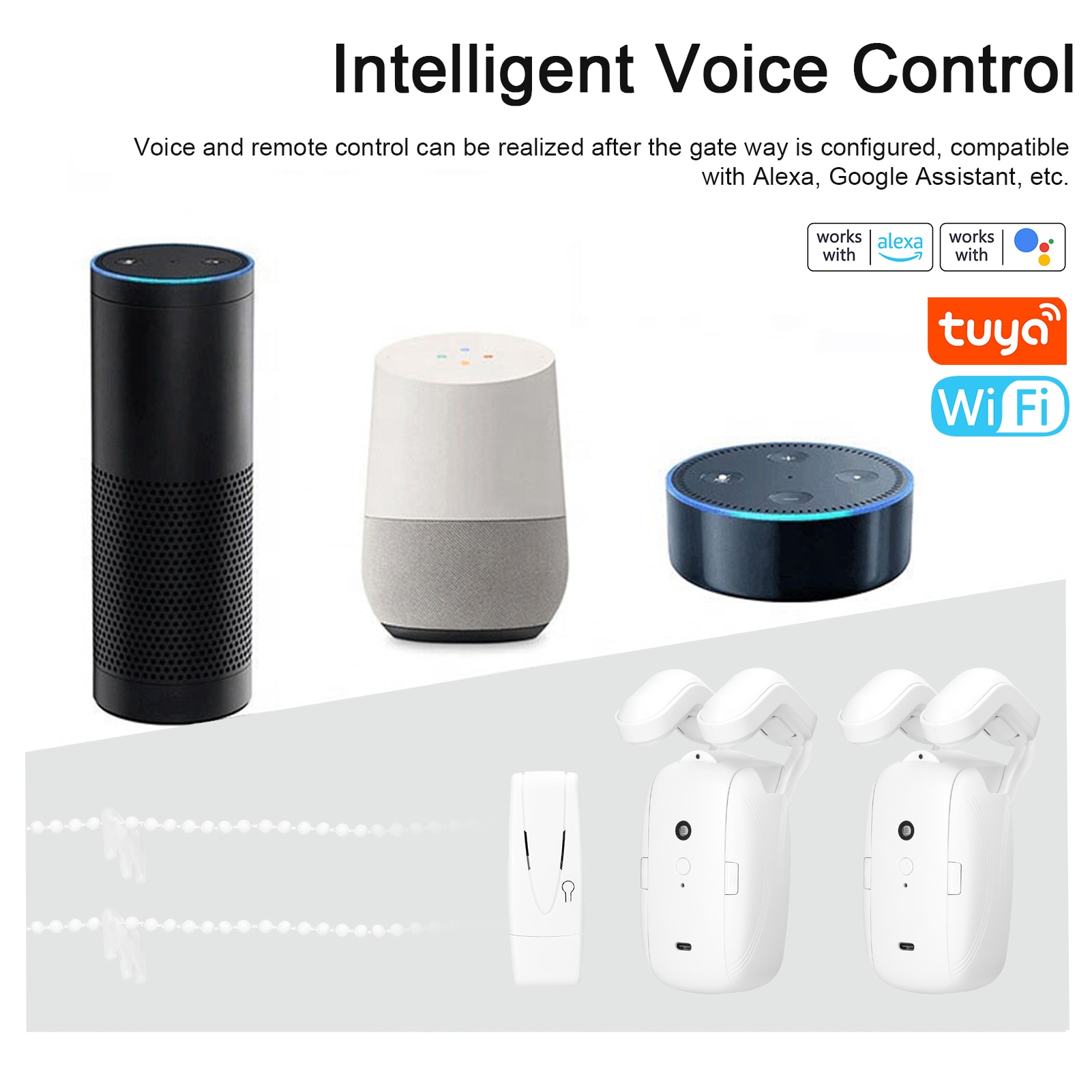 2PCS Tuya WiFi BT Intelligent Curtain Motor Electric Curtain Robot Automatic Opener Support APP Remote Control Timer Setup - Images 10