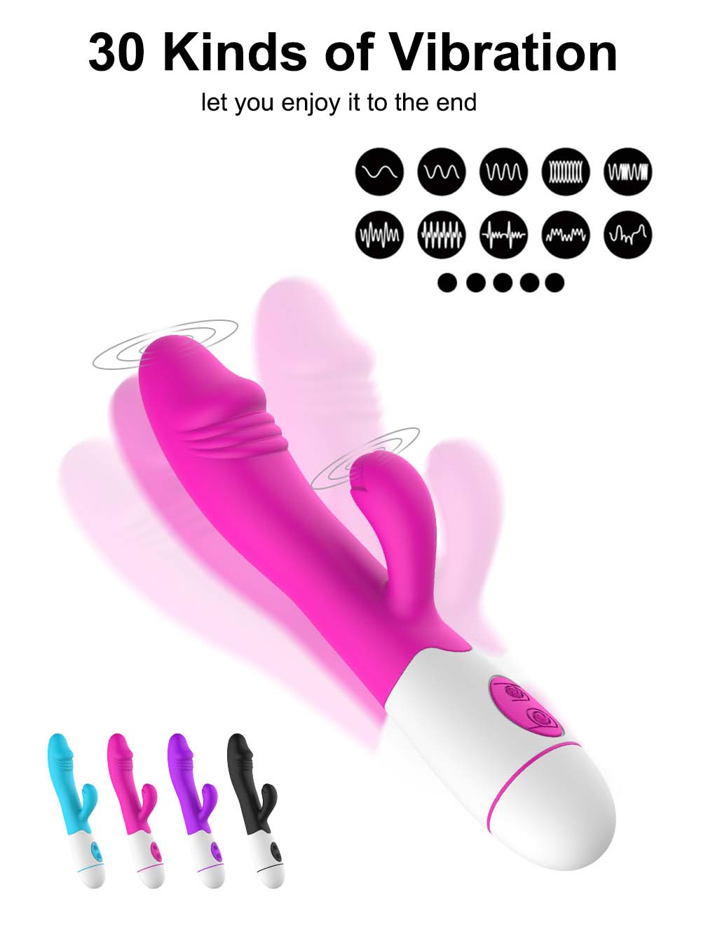 30 Speed G Spot Female Vibrator Powerful Dildo Rabbit Vibrator for Women Clitoris Stimulation Massage Masturbate Adult Sex Toys - Images 8