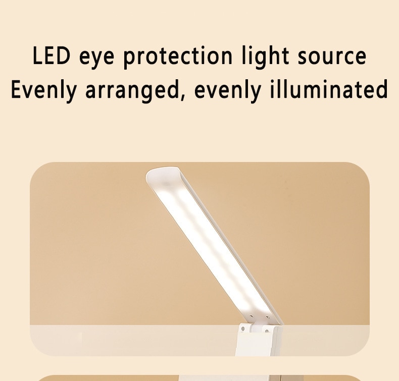 3000mAh Led Table Lamp USB Rechargeable 5-16 Hours Battery Life Desk Lamp Foldable Eye Protection Student Reading Book Light Lam - Images 17