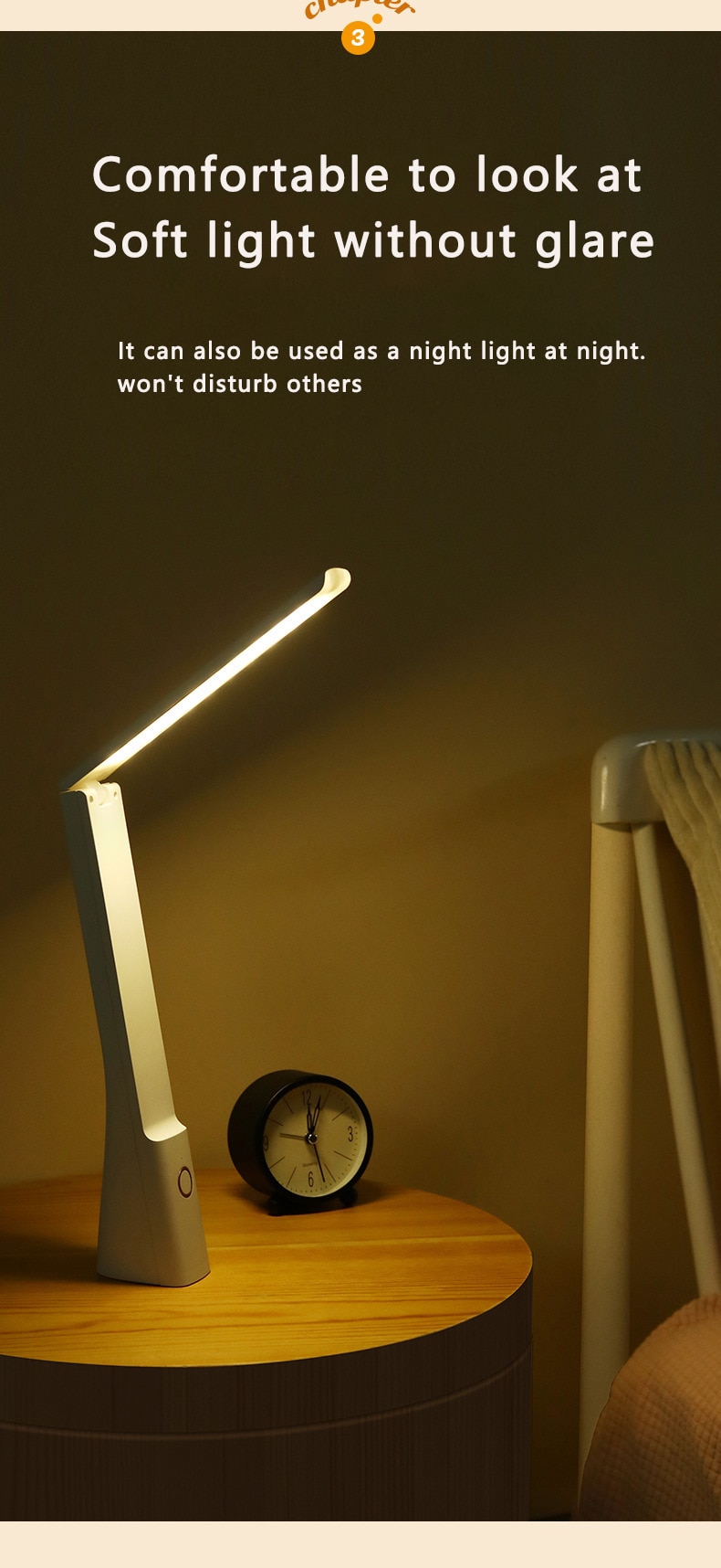 3000mAh Led Table Lamp USB Rechargeable 5-16 Hours Battery Life Desk Lamp Foldable Eye Protection Student Reading Book Light Lam - Images 11