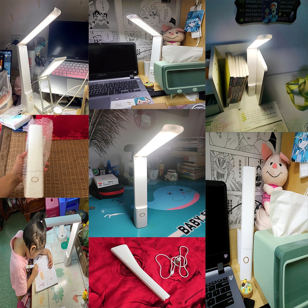 3000mAh Led Table Lamp USB Rechargeable 5-16 Hours Battery Life Desk Lamp Foldable Eye Protection Student Reading Book Light Lam - Images 1