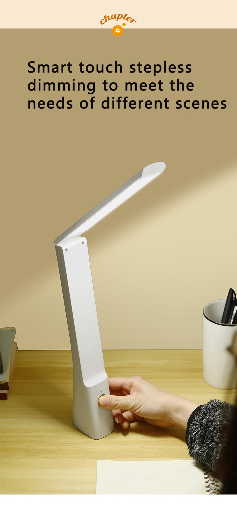 3000mAh Led Table Lamp USB Rechargeable 5-16 Hours Battery Life Desk Lamp Foldable Eye Protection Student Reading Book Light Lam - Images 13