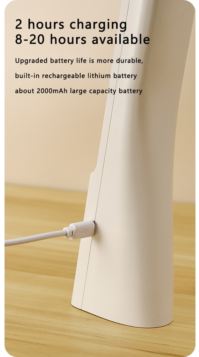 3000mAh Led Table Lamp USB Rechargeable 5-16 Hours Battery Life Desk Lamp Foldable Eye Protection Student Reading Book Light Lam - Images 14