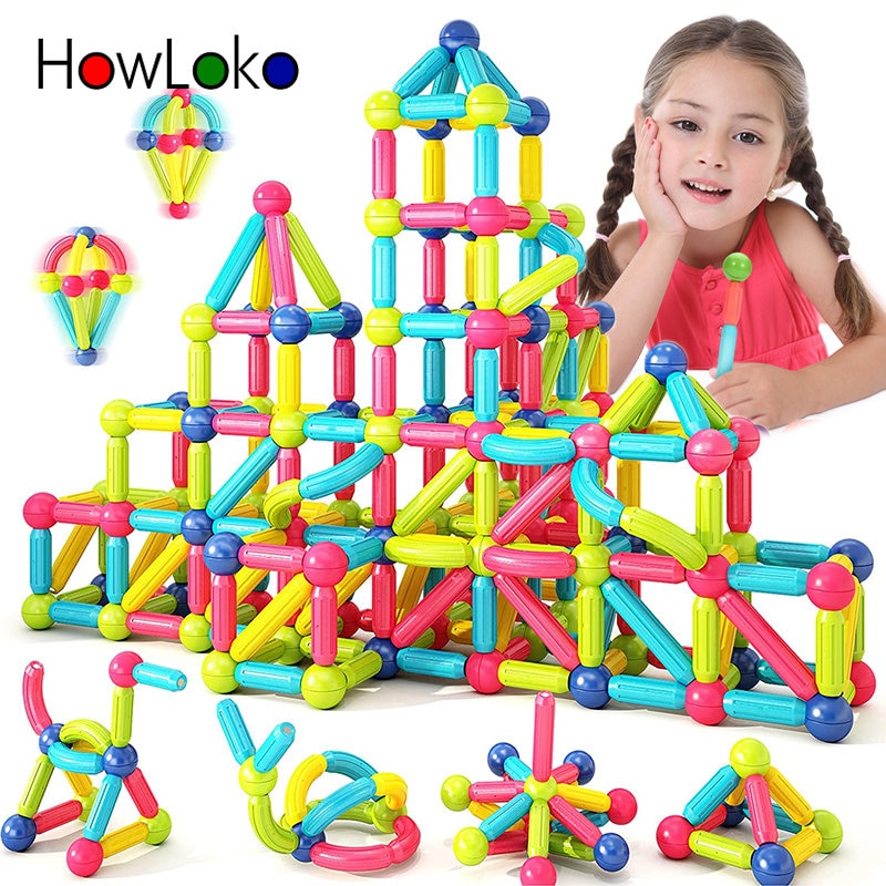 36-152 Pcs Big Size Magnetic Stick Building Blocks game magnets children Set Kids Magnets for children Magnetic Toy Bricks