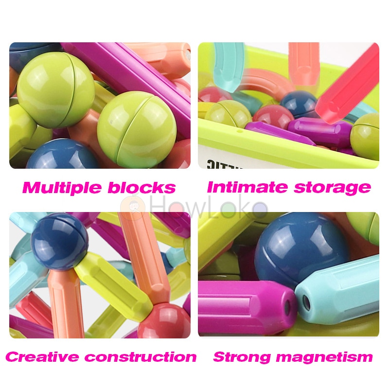 36-152 Pcs Big Size Magnetic Stick Building Blocks game magnets children Set Kids Magnets for children Magnetic Toy Bricks - Images 10