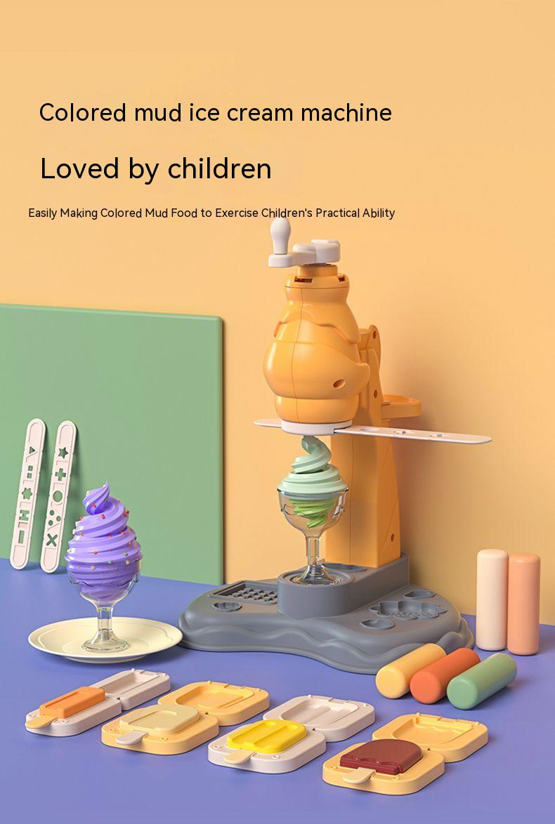 3D Plasticine 금형 모델링 점토 아이스크림 컬러 점토 국수 제조기 Diy 플라스틱 놀이 반죽 도구 세트 어린이를위한 장난감 생일 선물 - imaget 3