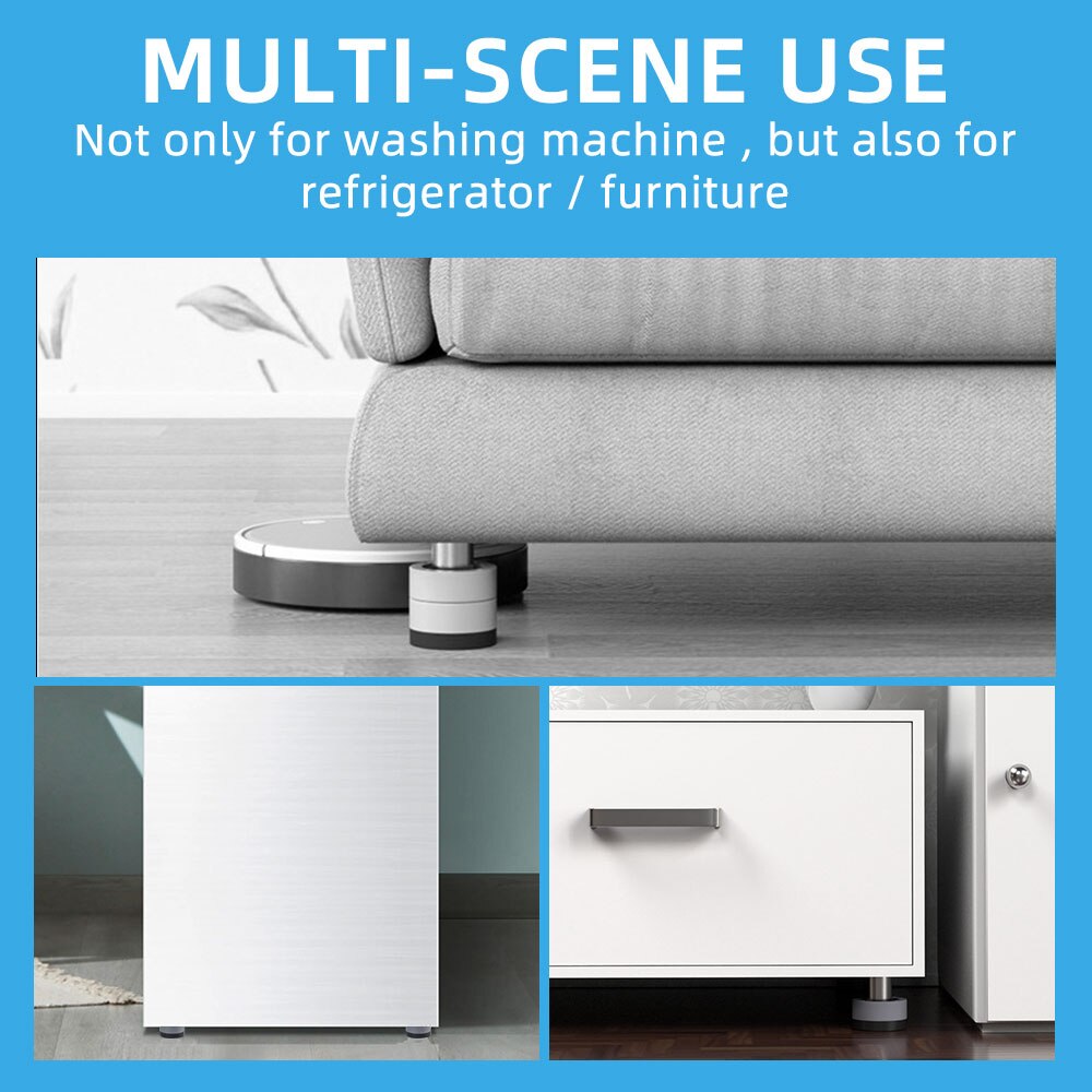 4Pcs Universal Anti Vibration Pads Washing Machine Rubber Feet Mat Anti-vibration Pad Noise-reducing Furniture Lifting Foot Base - Images 14