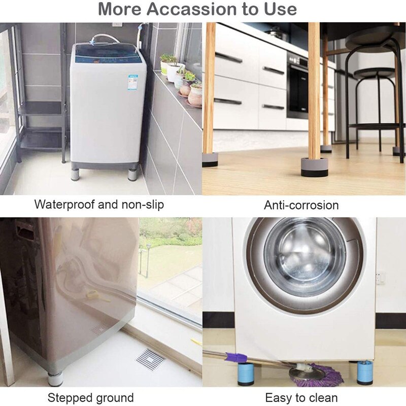 4Pcs Universal Anti Vibration Pads Washing Machine Rubber Feet Mat Anti-vibration Pad Noise-reducing Furniture Lifting Foot Base - Images 9