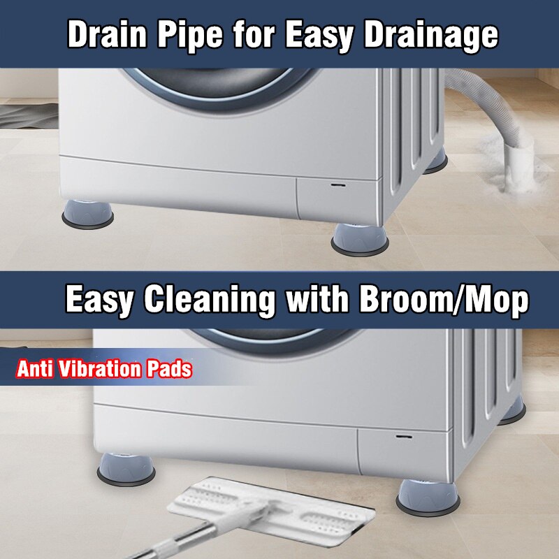 4Pcs Universal Anti Vibration Pads Washing Machine Rubber Feet Mat Anti-vibration Pad Noise-reducing Furniture Lifting Foot Base - Images 25