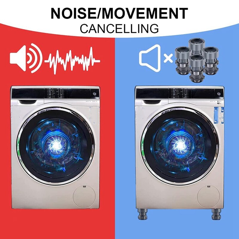 4Pcs Universal Anti Vibration Pads Washing Machine Rubber Feet Mat Anti-vibration Pad Noise-reducing Furniture Lifting Foot Base - Images 5