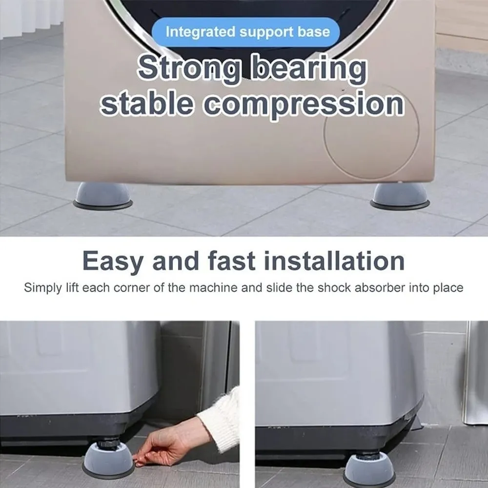 4Pcs Universal Anti Vibration Pads Washing Machine Rubber Feet Mat Anti-vibration Pad Noise-reducing Furniture Lifting Foot Base