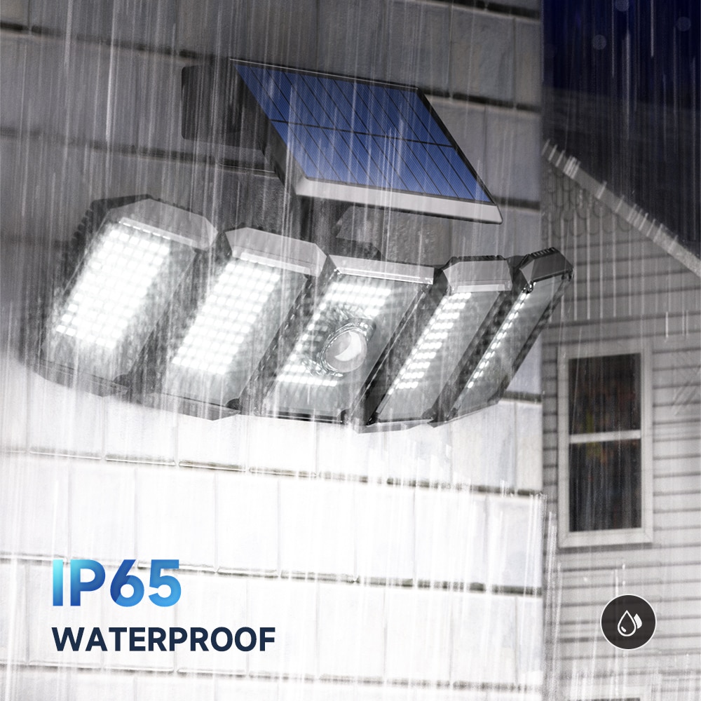 5 Heads Solar 300 LED Light Outdoor Motion Sensor Waterproof Wide-angle Illumination Wall Lamp Garden Courtyard Street Lights