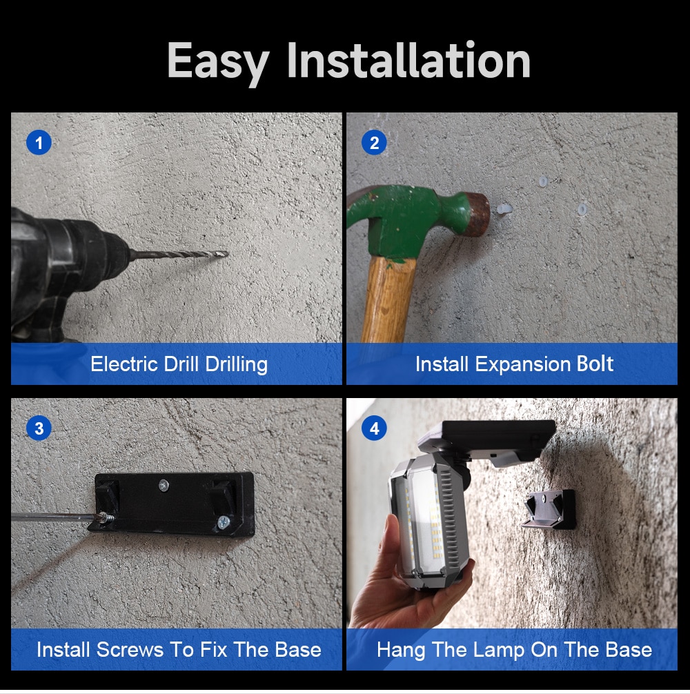 5 머리 태양 300 LED 빛 야외 모션 센서 방수 광각 조명 벽 램프 정원 안뜰 가로등 - imaget 7
