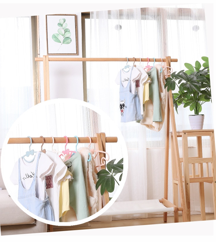 5pcs 어린이 코트 스토리지 옷걸이 옷장 주최자 아기 옷걸이 휴대용 디스플레이 옷걸이 Windproof 아이 옷걸이 랙 - imaget 6