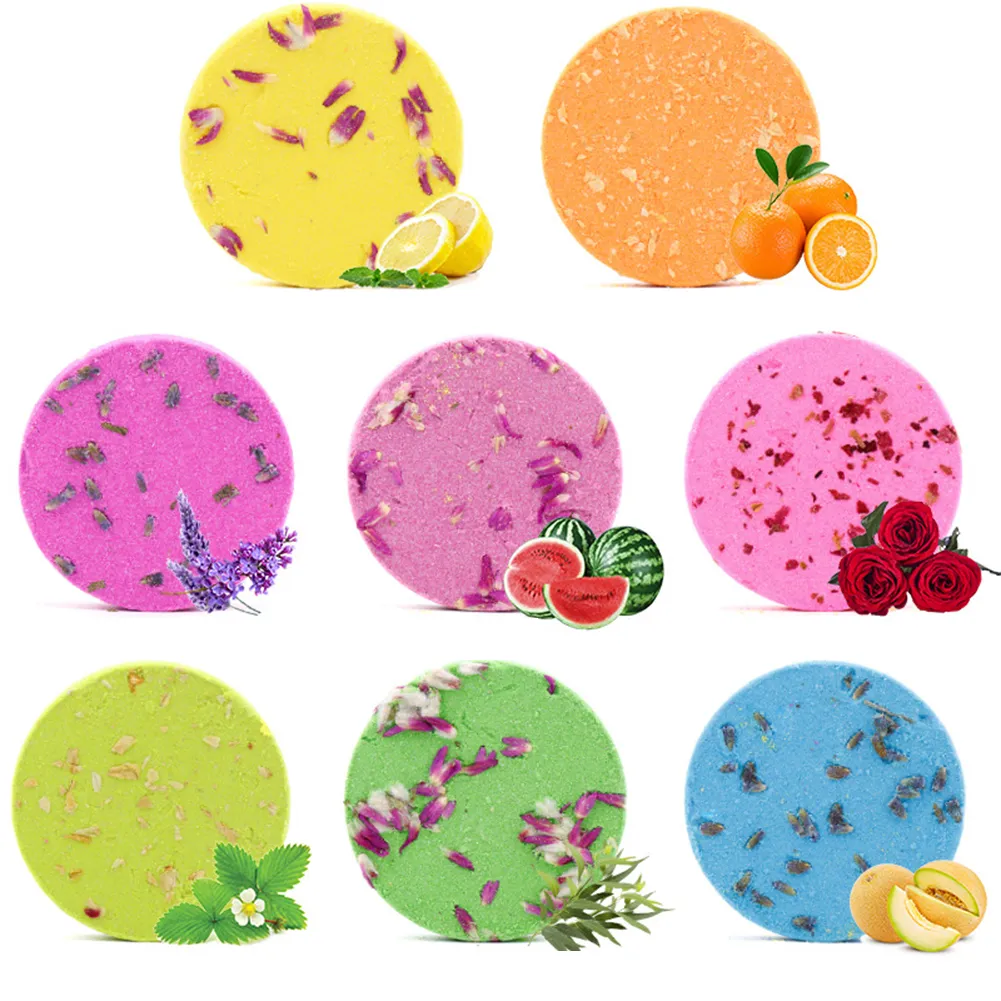 8pcs Shower Bombs Ball Body Spa Cleaner Hot Spring Bath Bubble Bomb Fragrance Shower Salt Ball Bathroom Accessories
