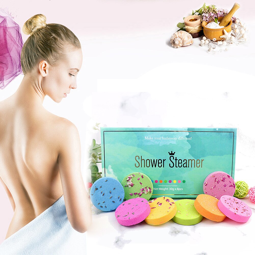 8pcs Shower Bombs Ball Body Spa Cleaner Hot Spring Bath Bubble Bomb Fragrance Shower Salt Ball Bathroom Accessories - Images 7