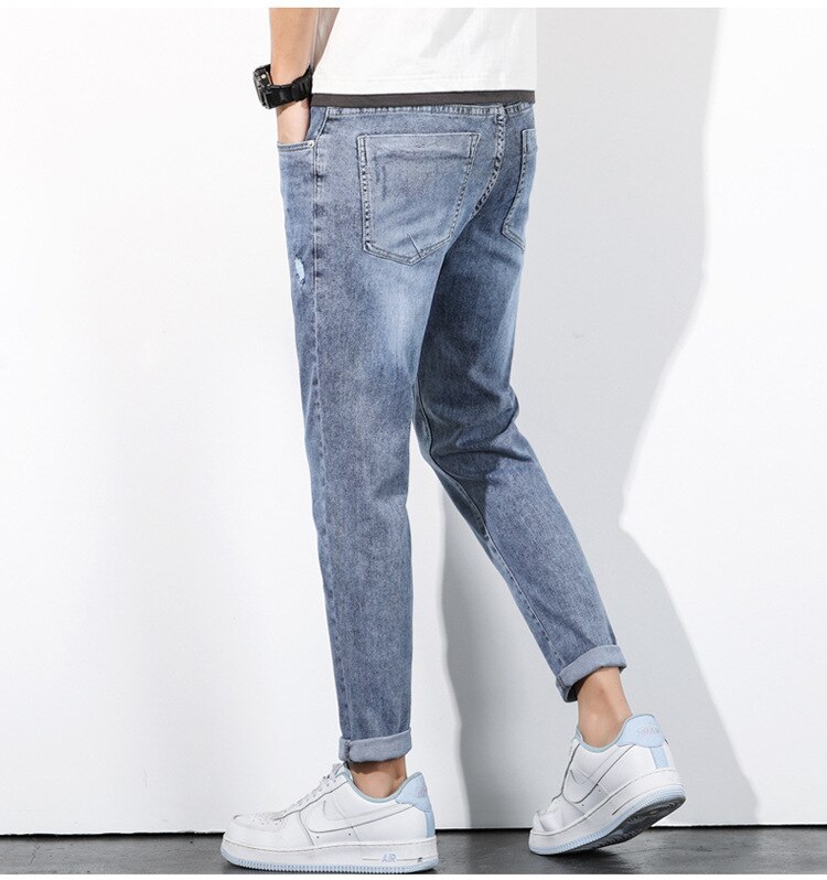 2022 New High Quality Mens Casual Cotton Long Pants Winter Autumn Male Jeans Clothing - imaget 11