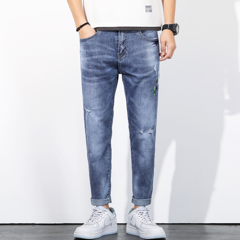 2022 New High Quality Mens Casual Cotton Long Pants Winter Autumn Male Jeans Clothing - imaget 7