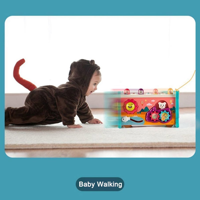 Baby Montessori Toys Magnetic Fishing Owl Cube Learning Educational Clock Kids Hammer Game with Music Puzzle for Piano Gift