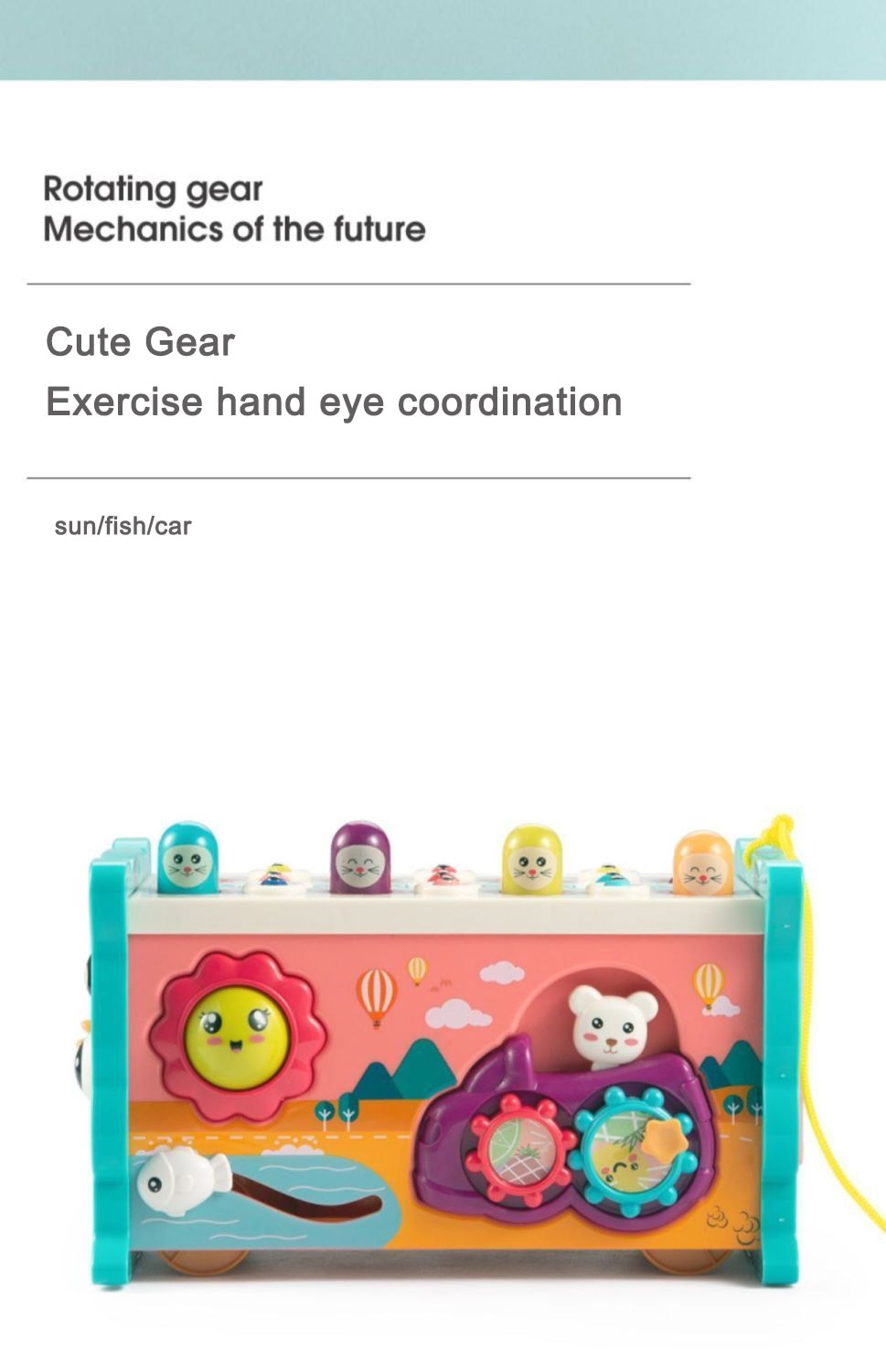 Baby Montessori Toys Magnetic Fishing Owl Cube Learning Educational Clock Kids Hammer Game with Music Puzzle for Piano Gift - Images 11